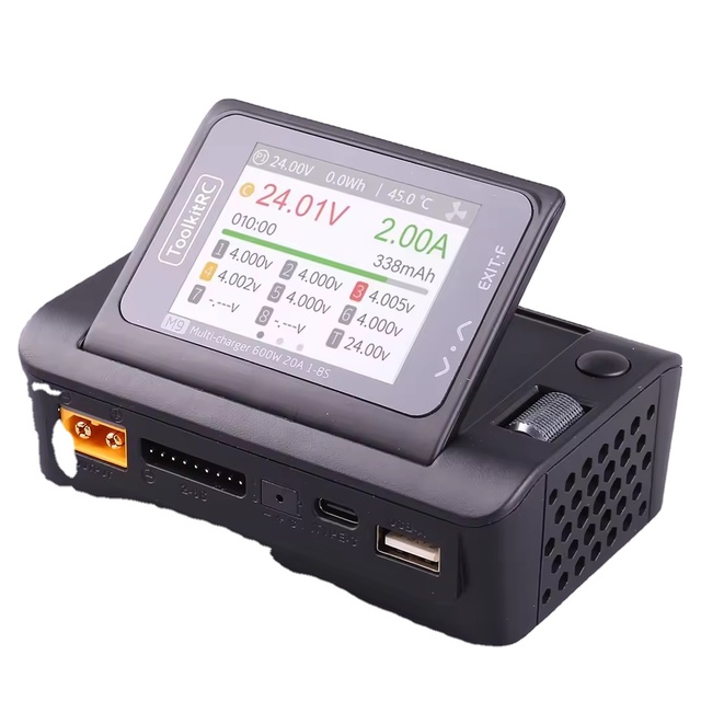 Hot ToolkitRC M9 MultiFunction 600W 20A DC Smart Balance Charger With Audio Function 85Degree Rotatable