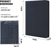 Album de cartes à collectionner portable en cuir et PVC pour le baseball, 16 pochettes avec protège-cartes