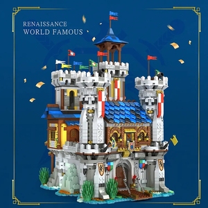 Reobrix 66006 Château du <span class=keywords><strong>Roi</strong></span> <span class=keywords><strong>Lion</strong></span> de la Ville Médiévale, Modèle en Briques MOC 2722 pièces, Blocs de Construction Vue sur la Ville, Jouets pour Enfants - Product Image 3