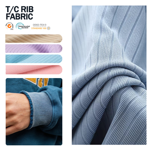 Custom Design OEM ODM Premium Elastic <b>Polyester</b> Cotton Ribbed TC Rib <b>Fabric</b> for Shirt Cuff - Product Image 1