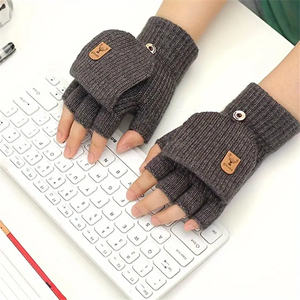 Guantes de Invierno para Hombre y Mujer, Diseño Abierto con Solapa, Tejidos, Gruesos, Resistentes al Viento, Regalos para Actividades al Aire Libre - Product Image 1