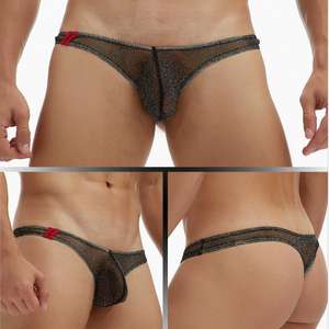 Culottes transparentes <span class=keywords><strong>ultra</strong></span> sexy en nylon pour hommes, respirantes, scintillantes, taille basse, style <span class=keywords><strong>bikini</strong></span>, string <span class=keywords><strong>transparent</strong></span>, vente en gros - Product Image 3