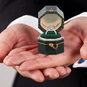 Sản Xuất Cổ điển Hộp nhẫn trang sức hiển thị trường hợp quà tặng trang trí Vòng trang sức đóng gói Trường hợp với hộp đóng gói - Product Image 3