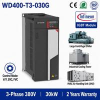 Variador de Frecuencia Industrial HYTECON de 40HP 30kW, 380V Trifásico, con Dinámica de Torque Extremo WD400-T3-030G para Carga Pesada