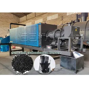 Smokeless 1t/h Wood rice husk activated carbonization kiln furnace for charcoal