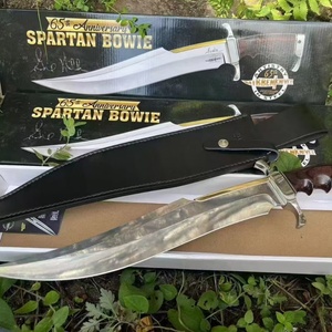 มีดต่อสู้แบบปรับแต่งได้ ใบมีดสแตนเลสคุณภาพสูง ปลายแบบคลิปพอยต์ ขอบตรง DIY ด้ามไม้แบบอุตสาหกรรม - Product Image 5