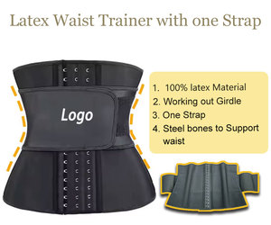 Ceinture de compression en latex pour femme, corset amincissant pour l'entraînement, gaine de contrôle du ventre pour la perte de poids, avec 9 baleines en acier - Product Image 3