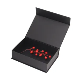 Hiqh quality handmade magnetic black book shaped box rigid gift box in custom logo size for birthday