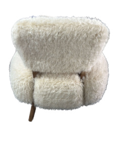 Moderne Fauteuil Loungestoel Pluche Eenvoudig Zacht Ontwerp Draaiende Woonkamer Slaapkamer Kantoorwerkplaats Eethotel Hout Leer - Product Image 2