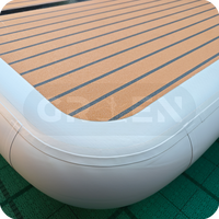 Pêche personnalisée Yoga Océan Flotteurs Île Gonflable Bateau Dock Plate-forme Gonflable de Natation avec Échelle en Acier Inoxydable