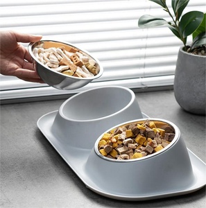 Tigela de gato elevada para comida ou água, tigela livre de pressão, evita refluxo, tigela dupla para animais de estimação - Product Image 6