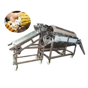 automatic cocoa production line cocoa bean shelling processing professional cocoa pod cutting splitting machine