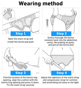 Deux coussinets de compression amovibles pour hommes, <span class=keywords><strong>ceinture</strong></span> de soutien inguinal <span class=keywords><strong>hernie</strong></span> ombilicale pour la rééducation - Product Image 5