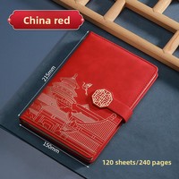 Coffret Cadeau Carnet d'Affaires A5 en PU avec Clé USB Personnalisée Style Chinois et 100 Feuilles
