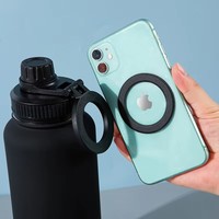 Bouteille isotherme en acier inoxydable à double paroi de haute qualité, 32 oz, à large ouverture, en stock, avec support pour téléphone portable