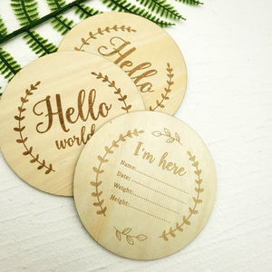 Cartes de one piece World en bois découpé au Laser, pièces, originales, personnalisées, rondes, disques allemandes, nouveau-né - Product Image 6