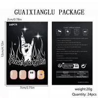 Faux ongles courts brillants ovales pré-dessinés, style français, Halloween, motifs fantôme, chauve-souris, citrouille, carreaux et floraux, 24 pièces