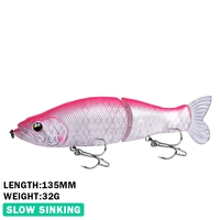 Leurre crayon imprimé 3D aux yeux, 32g, 13.5cm, 16 couleurs, à coulée lente, pour pêche en bateau, longue portée, pour poisson-chat, tilapia, eau douce/eau salée