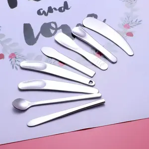 Customize 304 Stainless Steel Cosmetic Spoon Spatula Metal Cosmetic Spatula