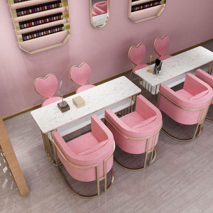 Modern Design Grey Customization <b>Nail</b> Furniture Set Manicure <b>Table</b> and Chairs for Barber Shop Beauty Salon <b>Nail</b> <b>Table</b> - Product Image 5