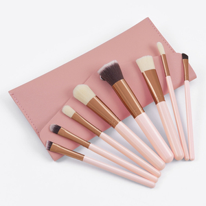 ชุดแปรงแต่งหน้าสังเคราะห์กลิตเตอร์สีชมพูคุณภาพสูงจำนวน8ชิ้น - Product Image 4