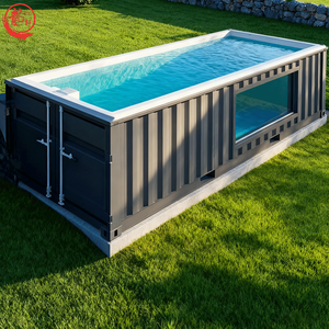 Piscina Prefabricada de Contenedor de 40 Pies Elevada con Terraza Exterior de Transporte con Piscina y Plataforma, Piscinas en Contenedores - Product Image 1