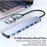 Répartiteur 2 en 1 USB A vers Type C Hub 7 ports USB 3.0 avec concentrateurs USB d'extension PD pour ordinateur portable