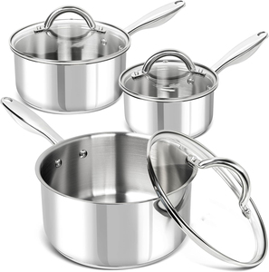 Ensemble de casseroles en acier inoxydable antiadhésif de qualité supérieure avec logo personnalisé, casseroles détachables de luxe, couvercles en verre pour cuisinière à gaz, pour la cuisine à domicile - Product Image 1