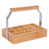Boîte de rangement pour huiles essentielles en bambou à 15 compartiments, moderne, brillante, portable, multi-grilles, organisateur de bouteilles d'aromathérapie