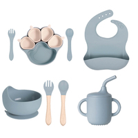 Ensemble de vaisselle en silicone écologique sans BPA pour enfants, bol à ventouse coloré avec assiette pour tout-petits et cuillère mignonne, vaisselle pour bébé