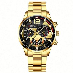 Montre-bracelet numérique pour femme en alliage, étanche 3 ATM, avec fonction calendrier, affichage à aiguilles et couronne en forme d'oignon, style mode et loisirs - Product Image 6