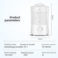 Humidificateur et diffuseur d'huiles essentielles Hahaxiong pour la maison, 4L, 28W, avec tension universelle