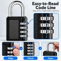 Cadenas de Sécurité Anti-Intempéries à Code 4 Chiffres, Cadenas à Combinaison en Alliage de Zinc