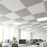 Panneau acoustique en feutre de fibres pour plafond, absorption acoustique, carrelage décoratif pour bureau, bibliothèque