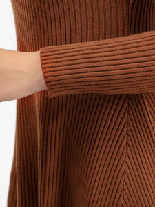 Vestido de talla única con vestido de punto inferior <span class=keywords><strong>para</strong></span> mujer con cintura delgada y longitud media emparejado con un vestido acampanado - Product Image 6