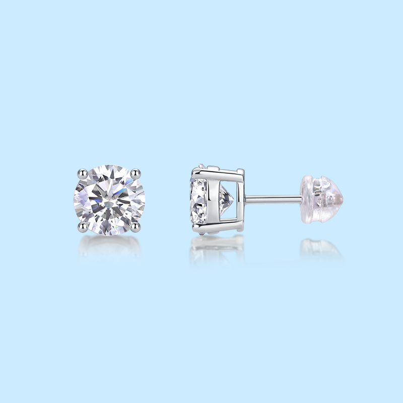 Classic Moissanite Diamond Hoop Earrings 925
