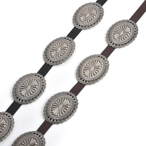 Sabuk Fashion Kulit Sapi Berpola Ukiran Cat, Gesper Tembaga, Tersedia, 105cm - Product Image 4