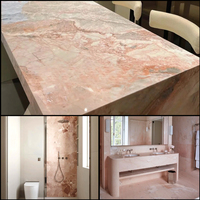 Dalle de marbre rose rose crème de luxe carreaux de pierre naturelle pour Villa escalier comptoirs de cuisine panneau mural décoration de magasin de luxe