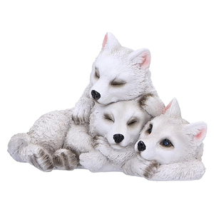 WeiVista resina bianco lupo famiglia scultura per giardino decorazione animale o fornitore di Display per la casa all'aperto - Product Image 6