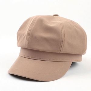 Womens Newsboy <b>Beret</b> Cotton 8 Panels Vintage Cabbie Hat Octagonal Visor Cap for Women Girls Ladies Gift Promotion - Product Image 3