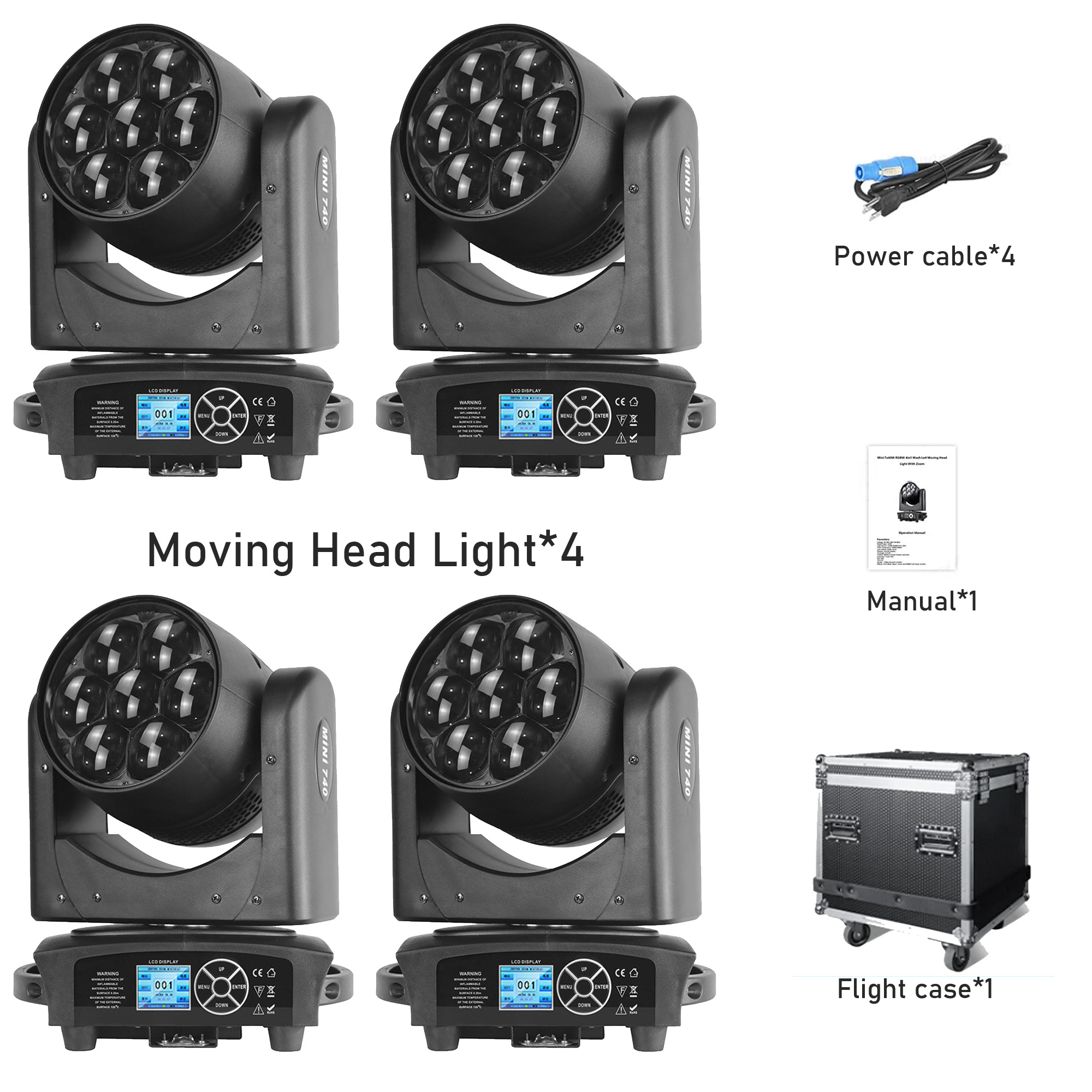 4PCS-7*40W-Custodia da trasporto