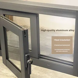 Finestra scorrevole moderna in lega di alluminio a stella qualificata energia Villa personalizzata sinistra destra piccola finestra di ventilazione - Product Image 1
