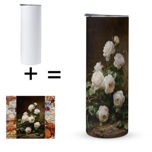 Stainless Steel Tumbler 20oz Vacuum <b>Insulated</b> Custom Floral Design Travel <b>Mug</b> - Product Image 5