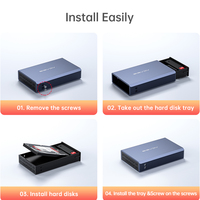 Boîtier de disque dur ACASIS, boîtier SSD HDD, RAID, USB 3.0, double disque externe, 2,5 pouces, compatible SATA et 12 To