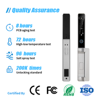 Serrure intelligente WiFi Vertexis Tuya, cadre étroit en aluminium, étanche, entrée sans clé, déverrouillage par reconnaissance faciale 3D, empreinte digitale, mot de passe, rechargeable
