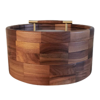 Coffret Cadeau Thé Rétro Écologique Fait Main Personnalisé en Bois de Cerisier avec 8 Compartiments et Poignées en Laiton Multifonctionnelles pour Aliments