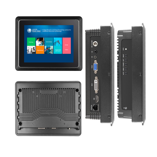 Factory Price 8 Inch Mini Industrial Metal Monitor Resistive Touch Screen VGA HD-MI Wall Mount Industrial Display