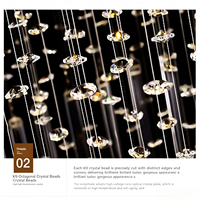 Lustre en cristal moderne en spirale, cascade double hélice LED, grand modèle pour plafond haut, escalier, hall d'entrée, villa – Vente directe usine