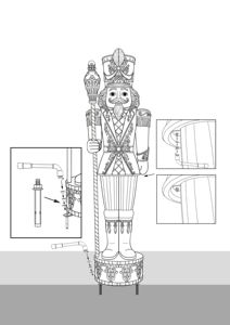 Soldat KD de 3 mètres de haut avec un sceptre (avec lumières et bandes lumineuses sur le sceptre) avec 41 lumières et 15 bandes lumineuses - Product Image 6