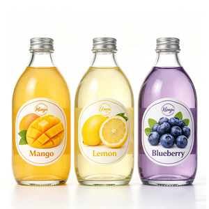 Bouteilles en verre pour <span class=keywords><strong>jus</strong></span> <span class=keywords><strong>de</strong></span> fruits et légumes <span class=keywords><strong>de</strong></span> 300 ml, 350 ml et 500 ml avec bouchons à vis en aluminium utilisées dans les cafés - Product Image 2